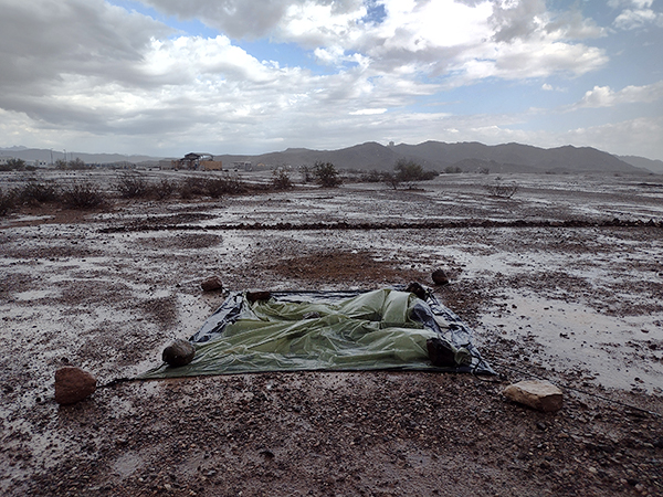 Aftermath of a severe desert thunderstorm