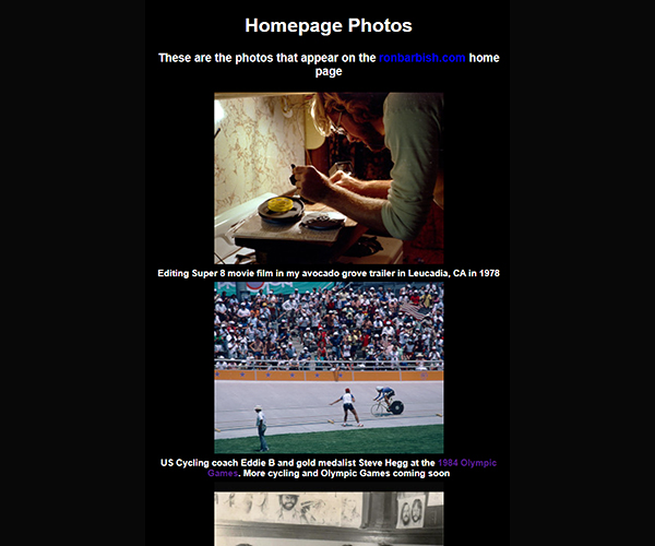 Homepage Photos page ronbarbish.com